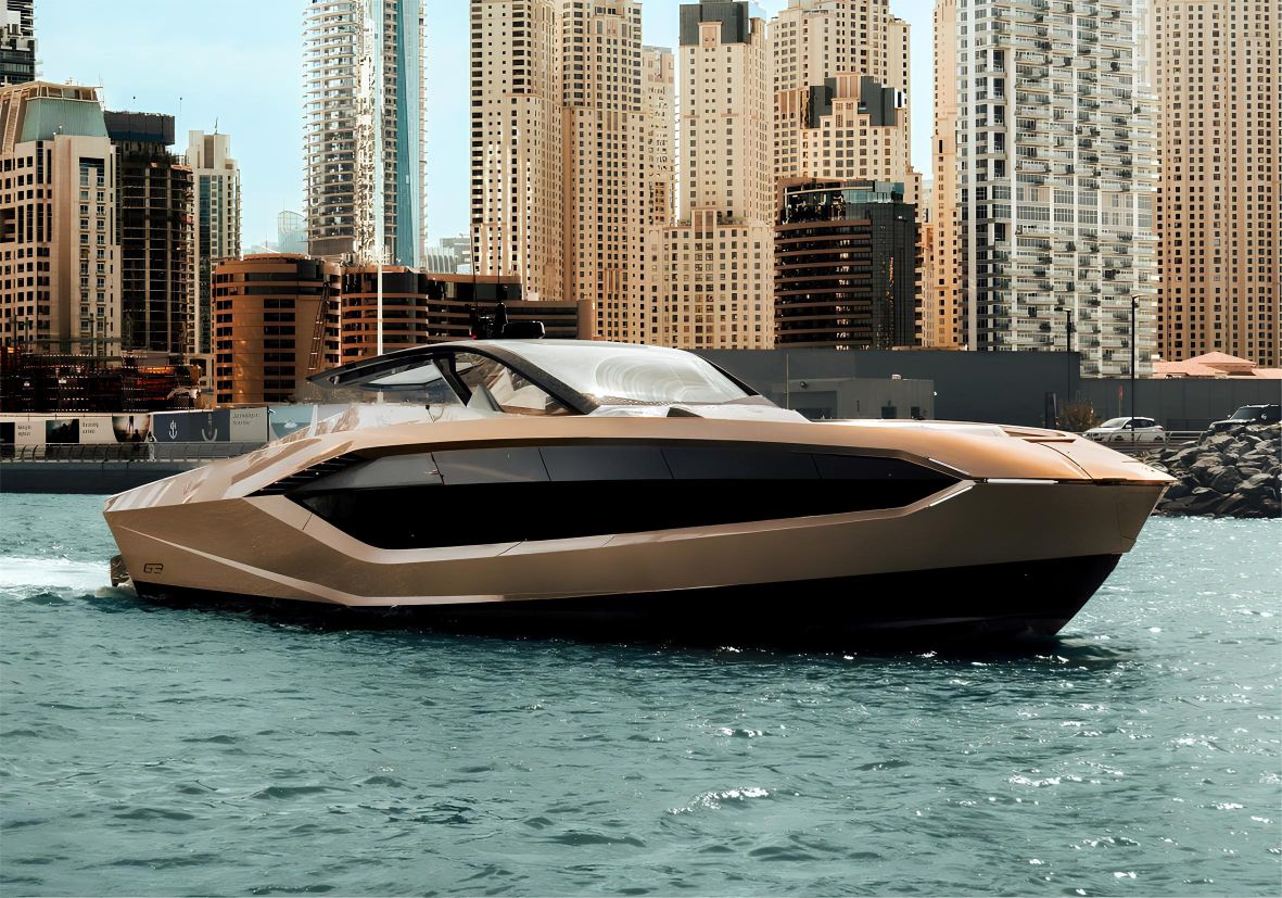 Lamborghini 63ft(20m) 10 Guest Capacity - Flame Travel Dubai